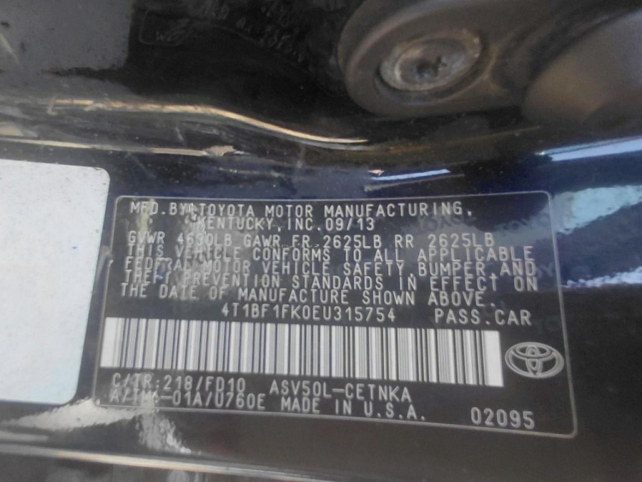 2014 TOYOTA CAMRY
