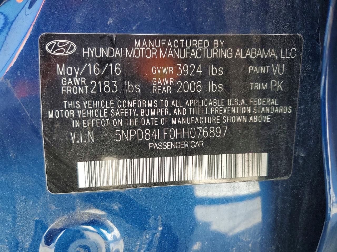 2017 HYUNDAI ELANTRA