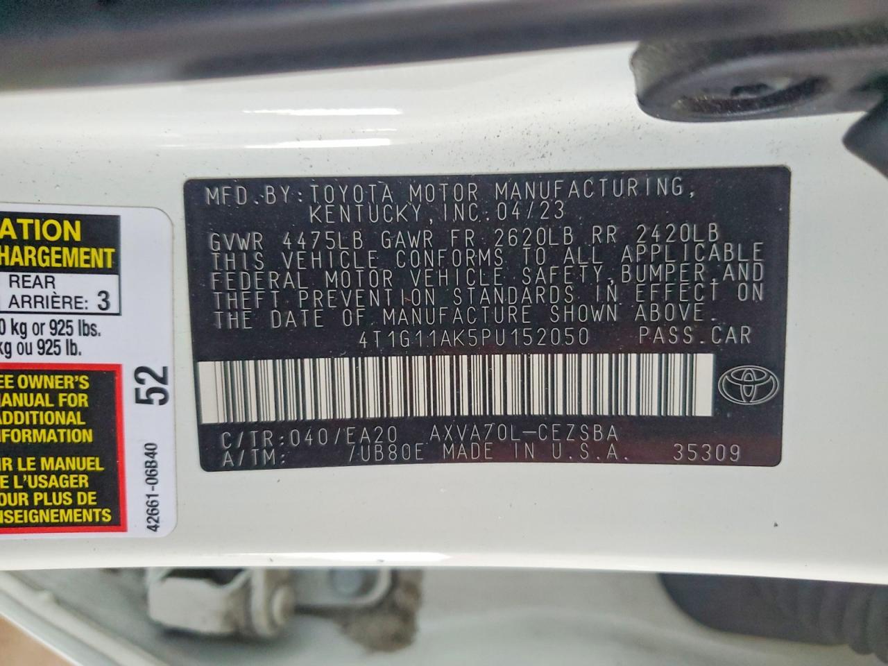 2023 TOYOTA CAMRY