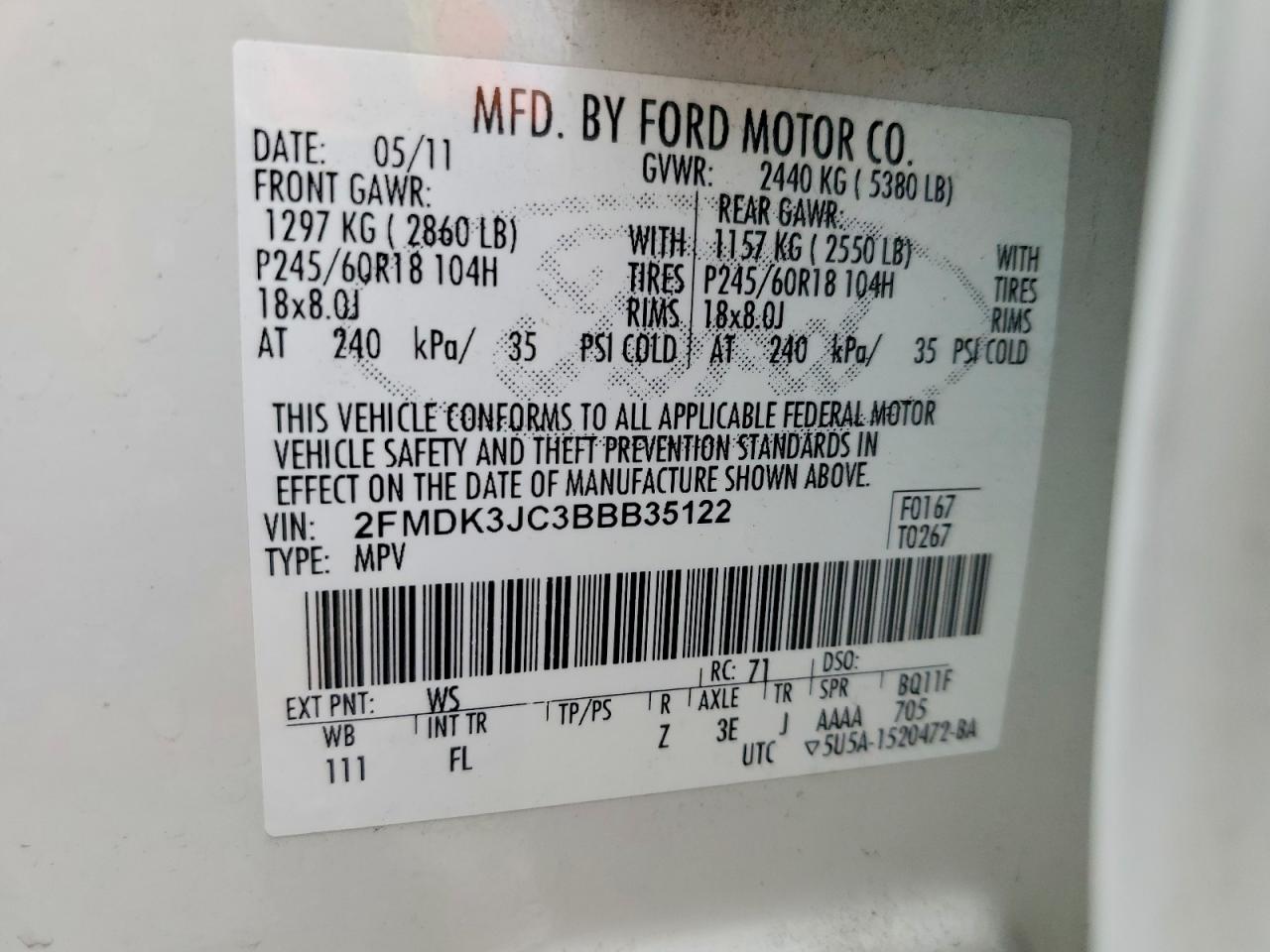 2011 FORD EDGE