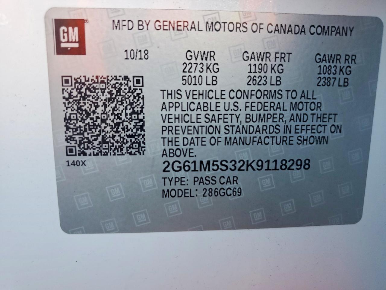 2019 CADILLAC XTS