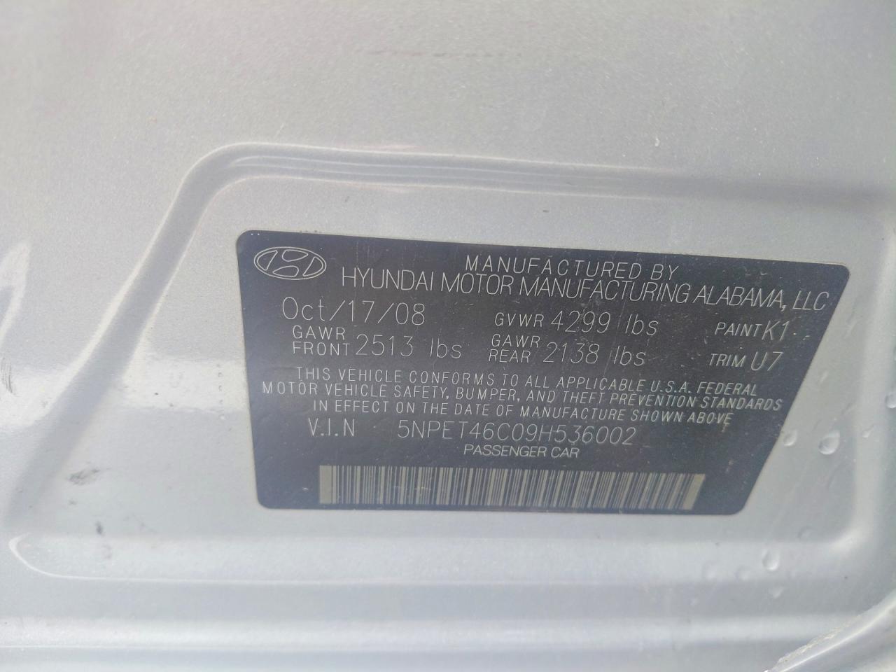 2009 HYUNDAI SONATA