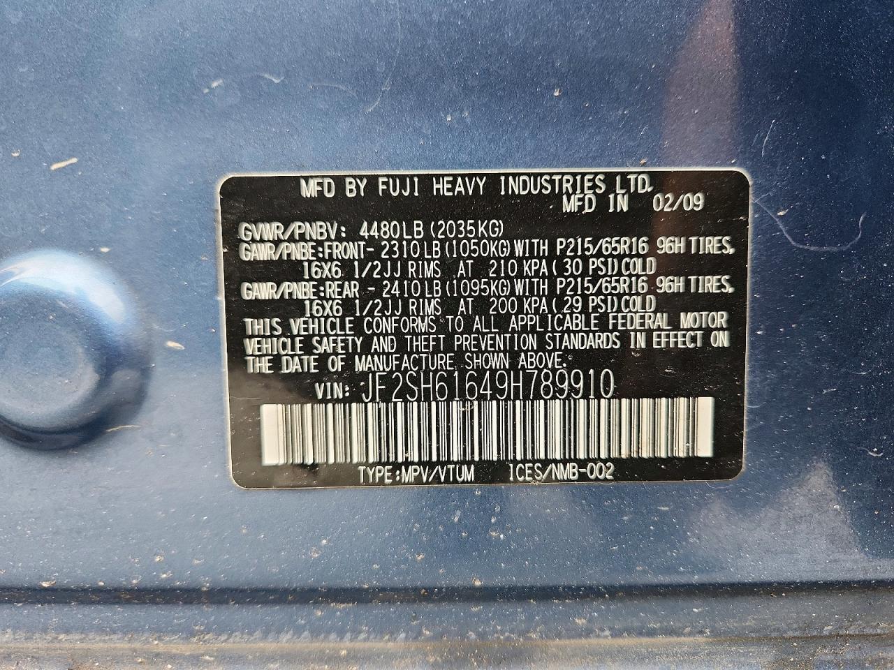 2009 SUBARU FORESTER