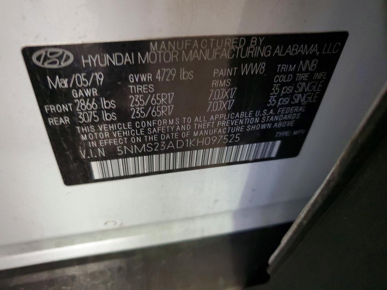 2019 HYUNDAI SANTA FE