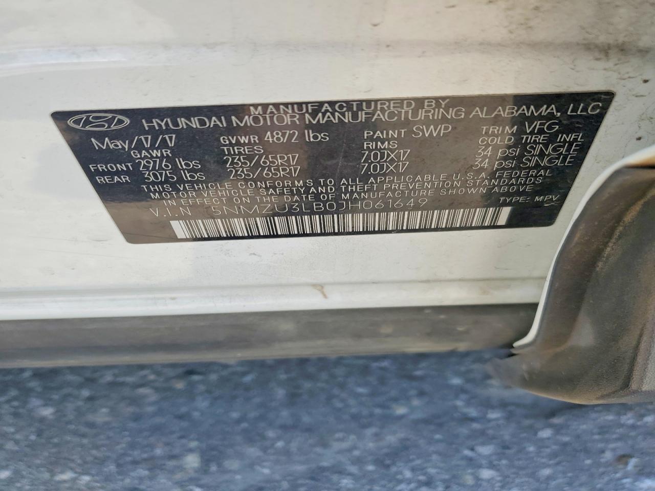 2018 HYUNDAI SANTA FE