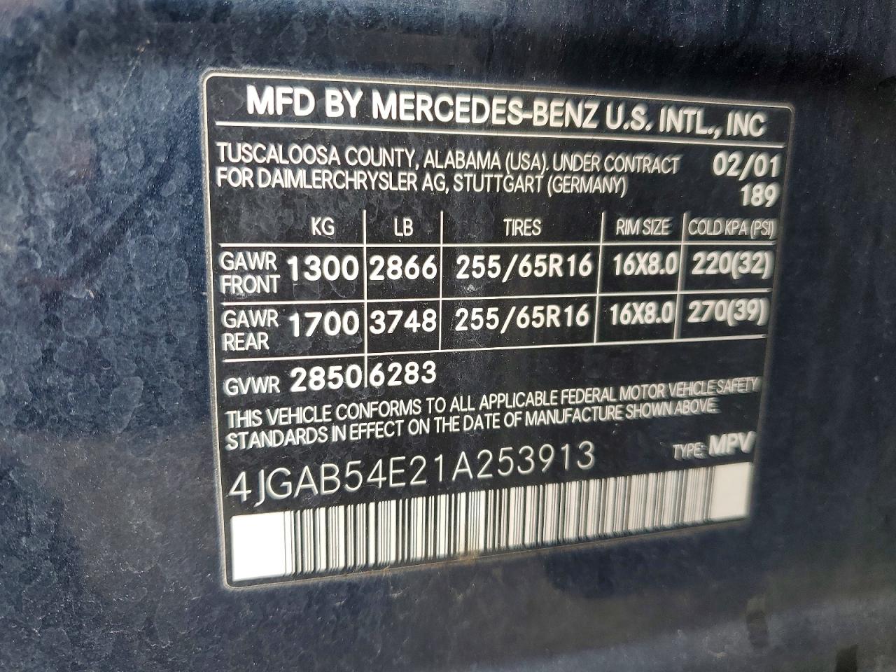 2001 MERCEDES-BENZ M-CLASS