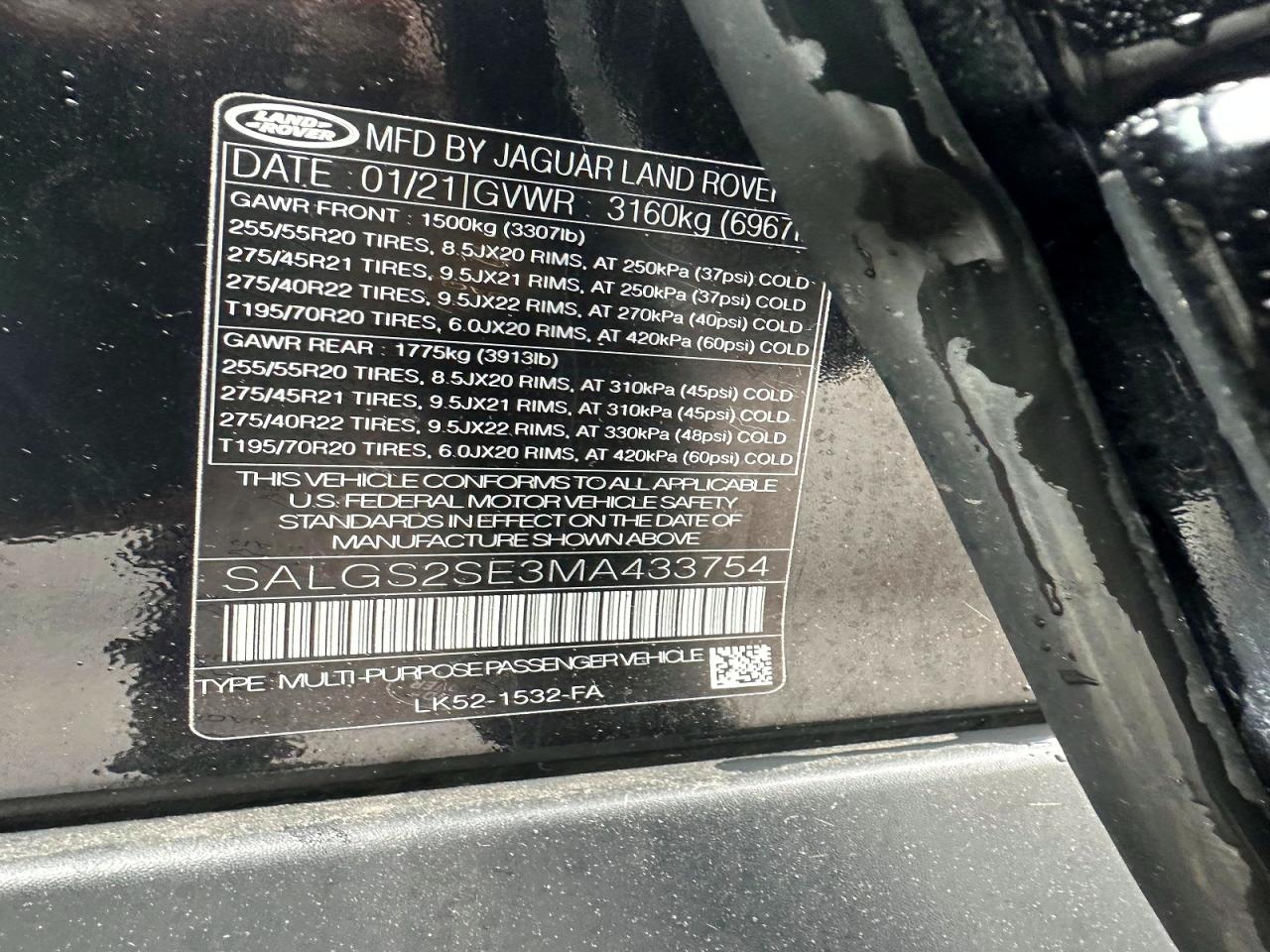 2021 LAND ROVER RANGEROVER