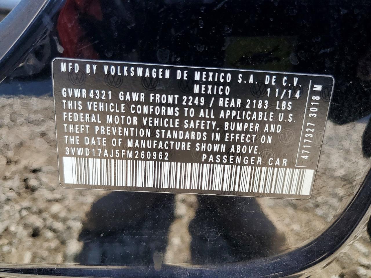 2015 VOLKSWAGEN JETTA