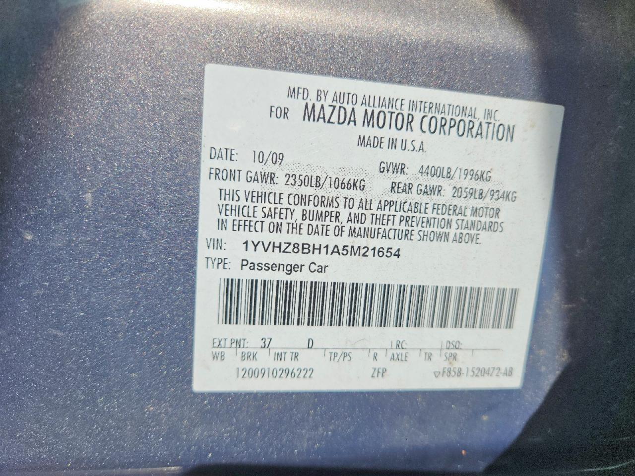2010 MAZDA 6
