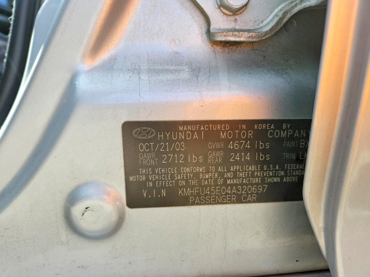 2004 HYUNDAI GRANDEUR