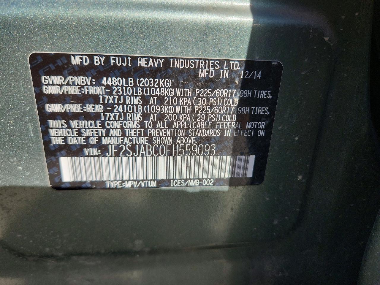 2015 SUBARU FORESTER