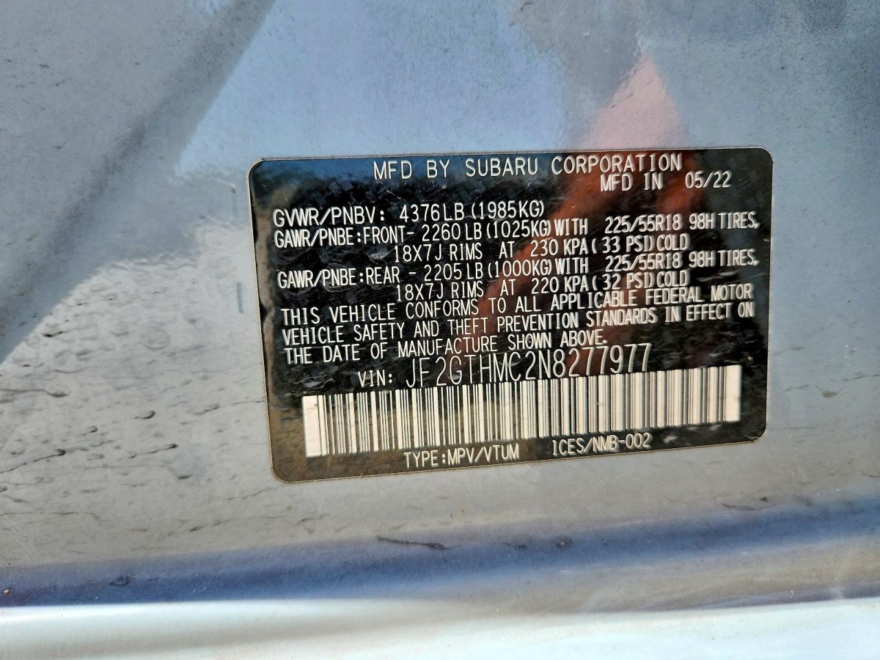 2022 SUBARU CROSSTREK