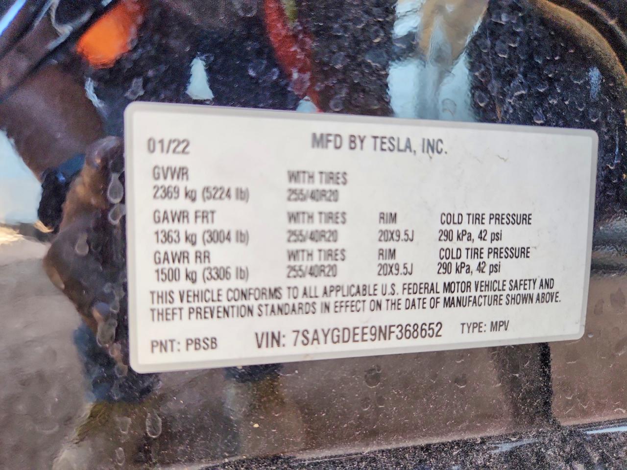 2022 TESLA MODEL Y