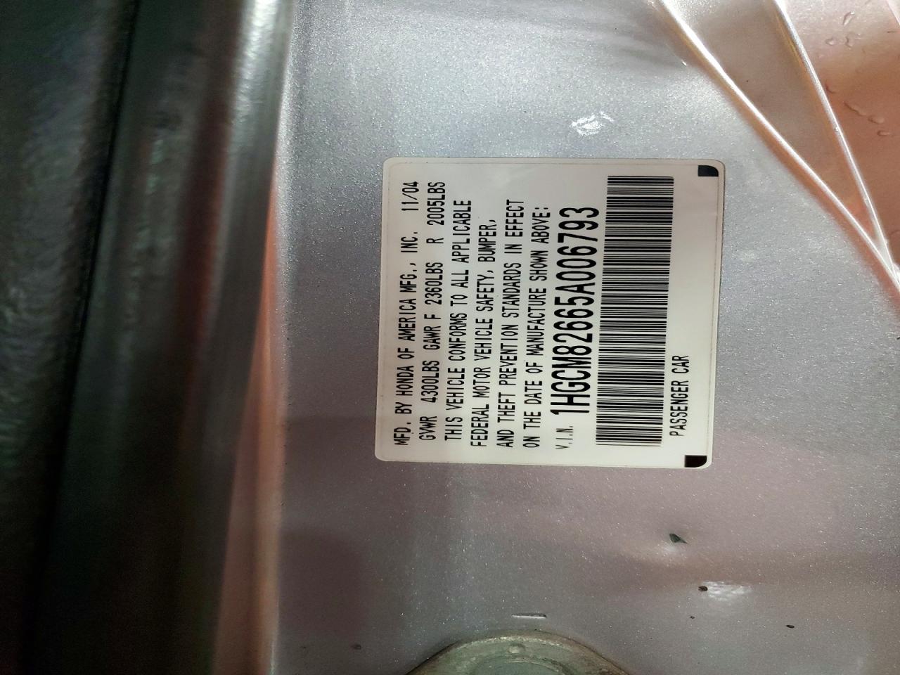 2005 HONDA ACCORD
