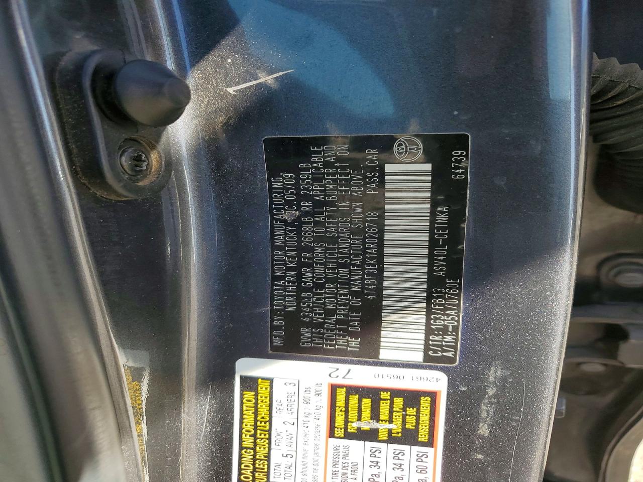 2010 TOYOTA CAMRY
