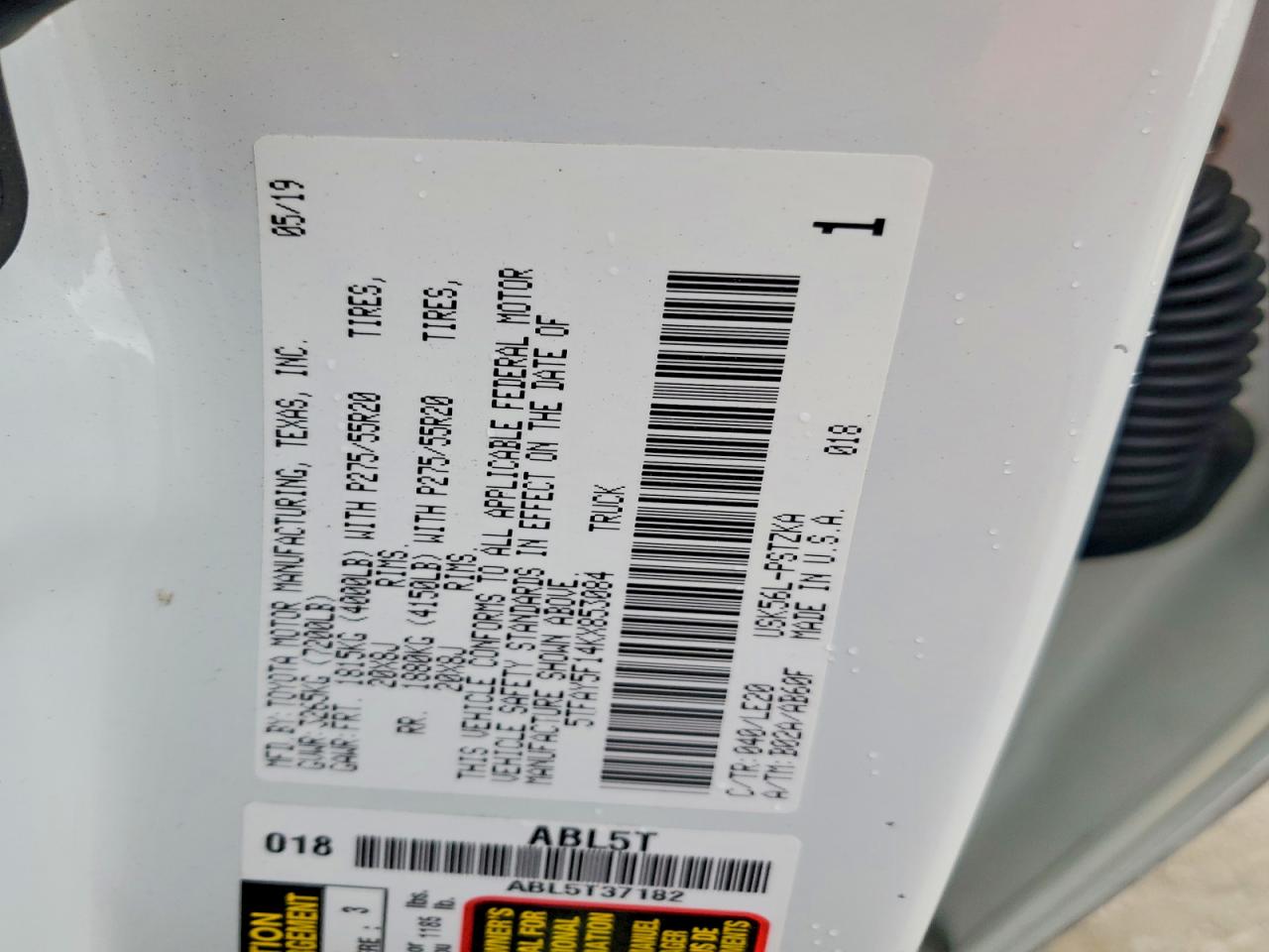 2019 TOYOTA TUNDRA