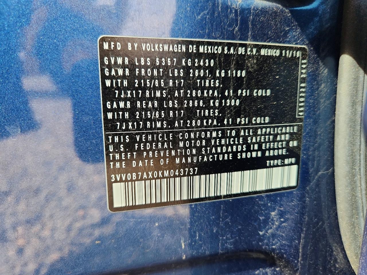 2019 VOLKSWAGEN TIGUAN