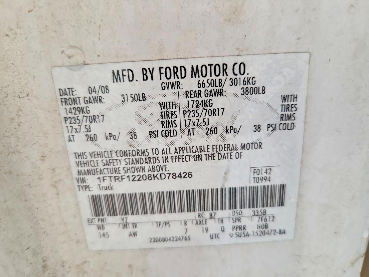 2008 FORD F150