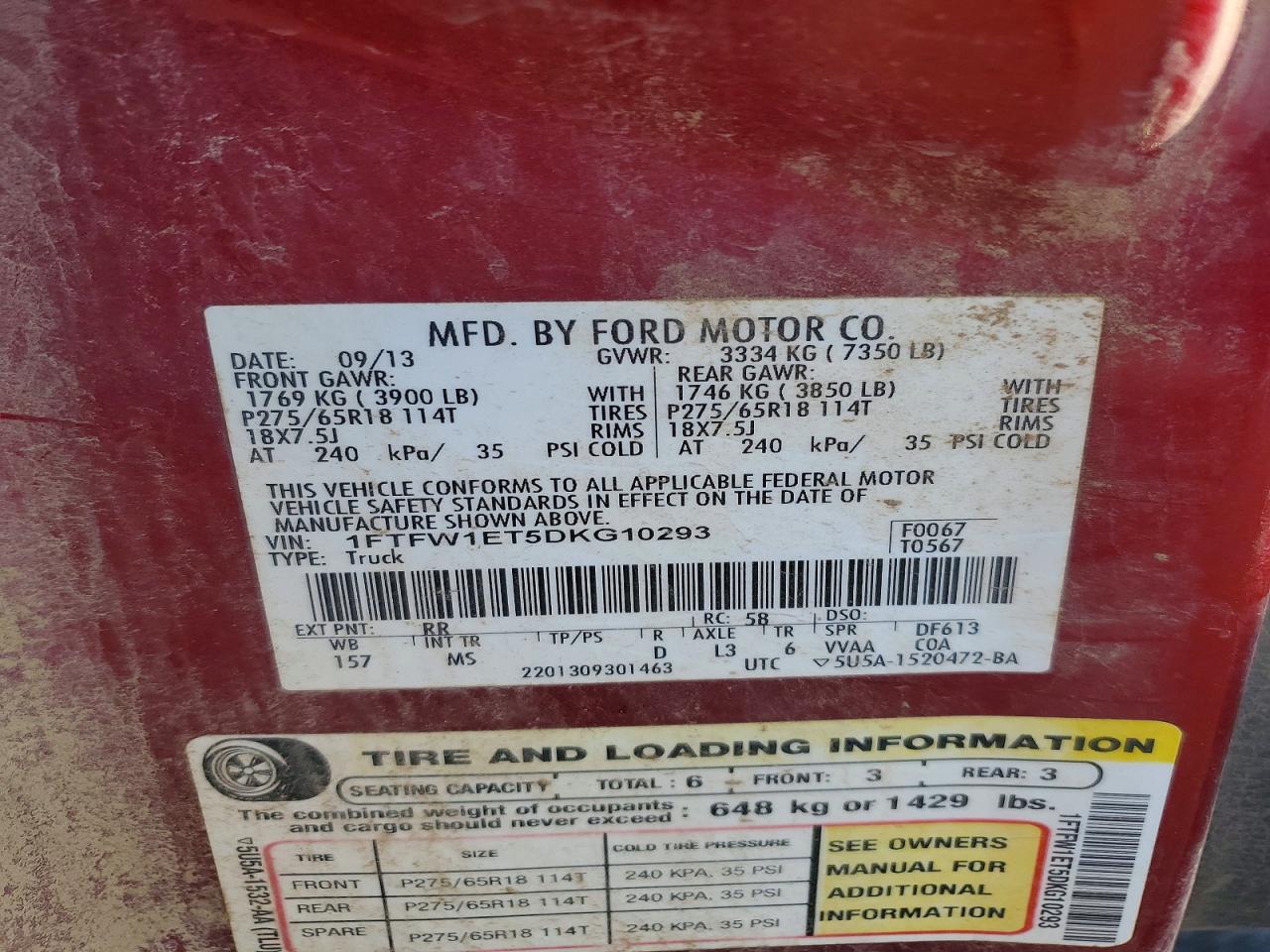 2013 FORD F150
