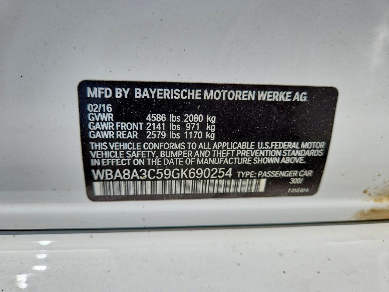 2016 BMW 3 SERIES