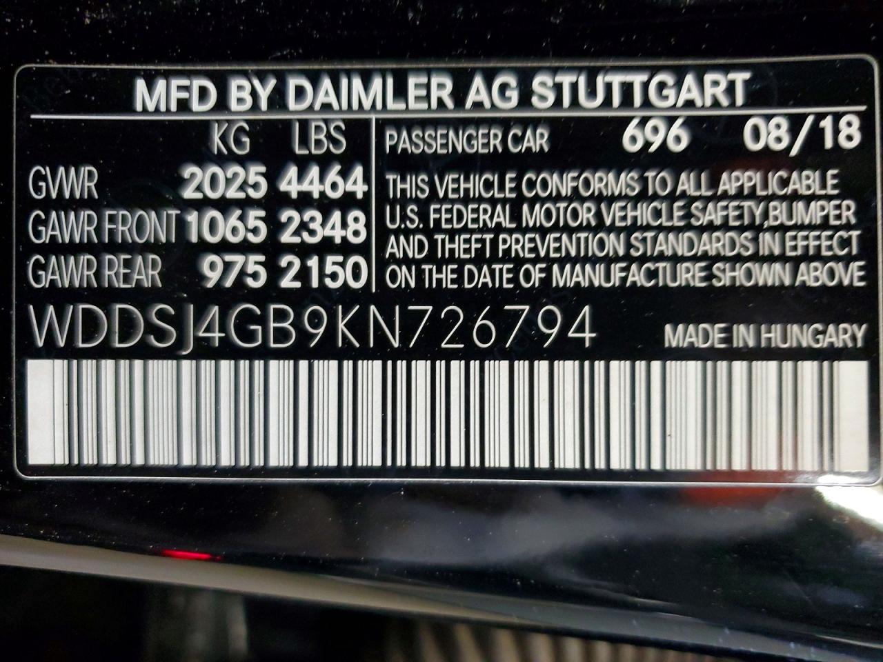 2019 MERCEDES-BENZ CLA-CLASS