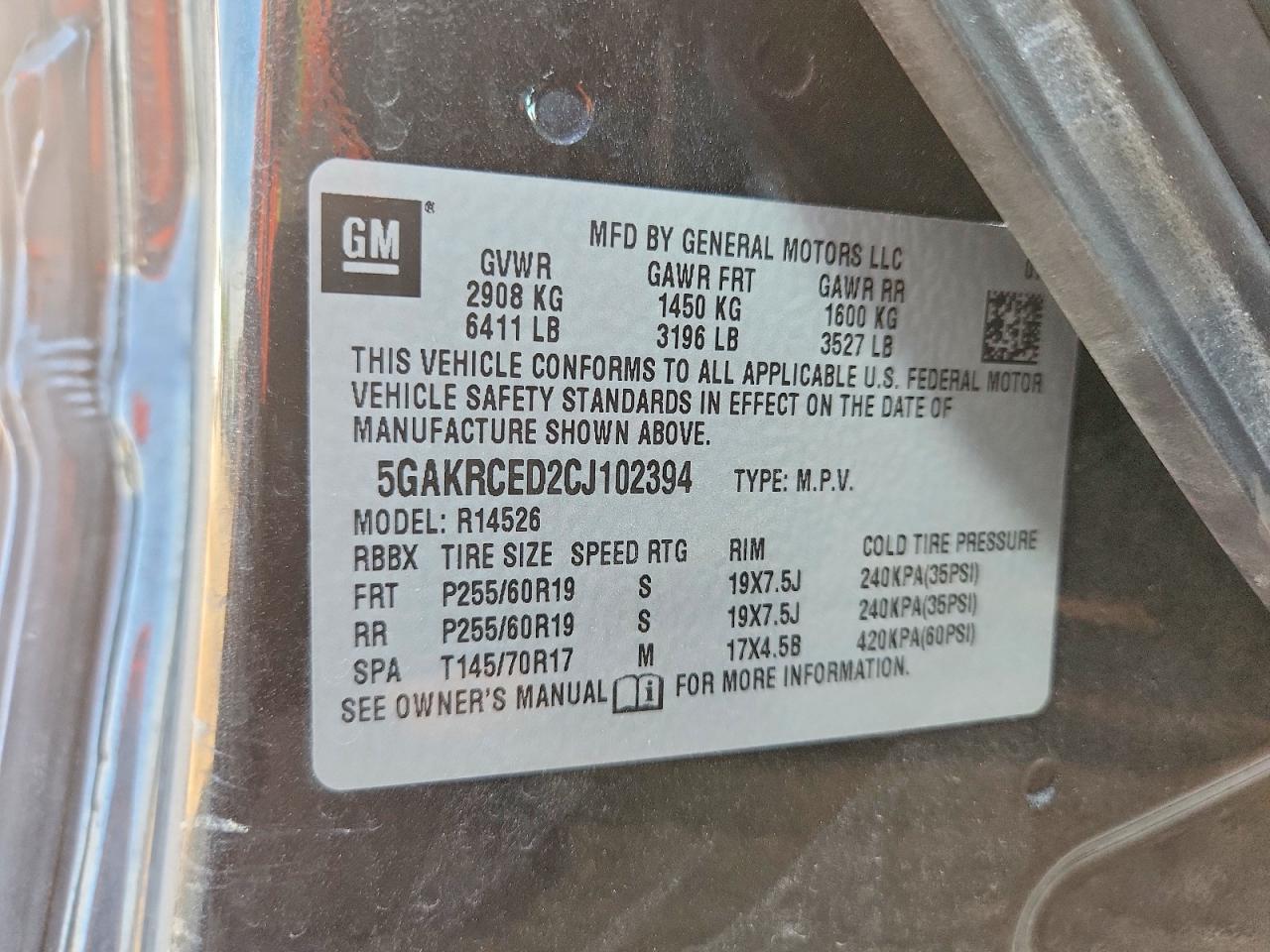 2012 BUICK ENCLAVE