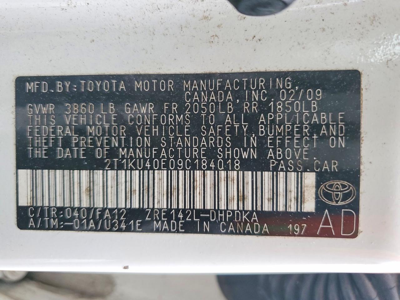 2009 TOYOTA MATRIX