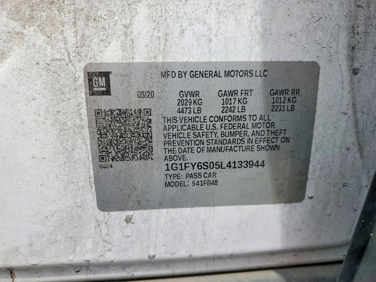 2020 CHEVROLET BOLT
