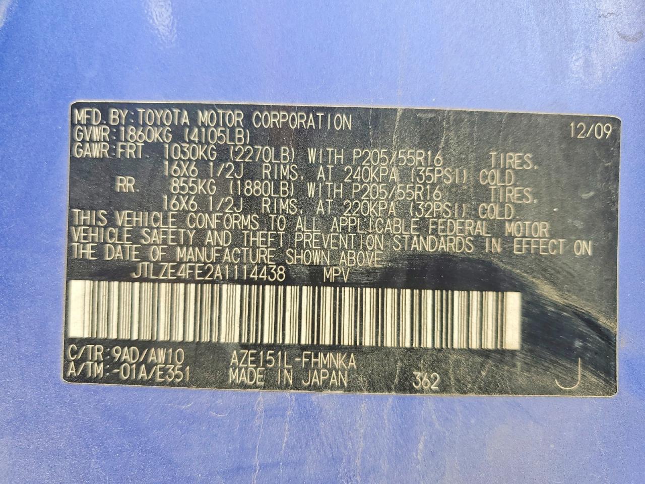 2010 TOYOTA SCION