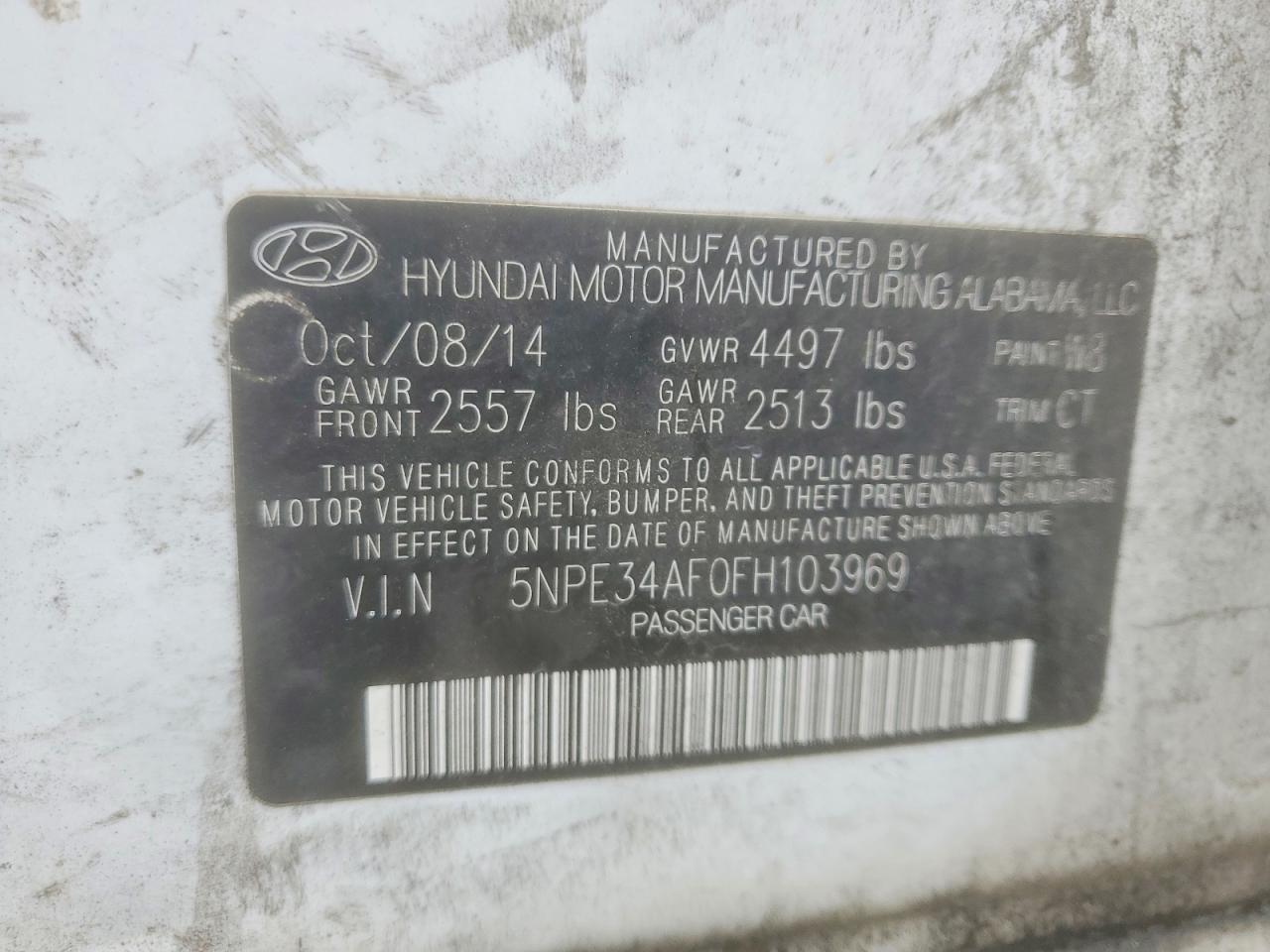 2015 HYUNDAI SONATA