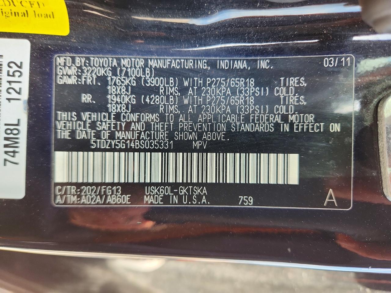 2011 TOYOTA SEQUOIA