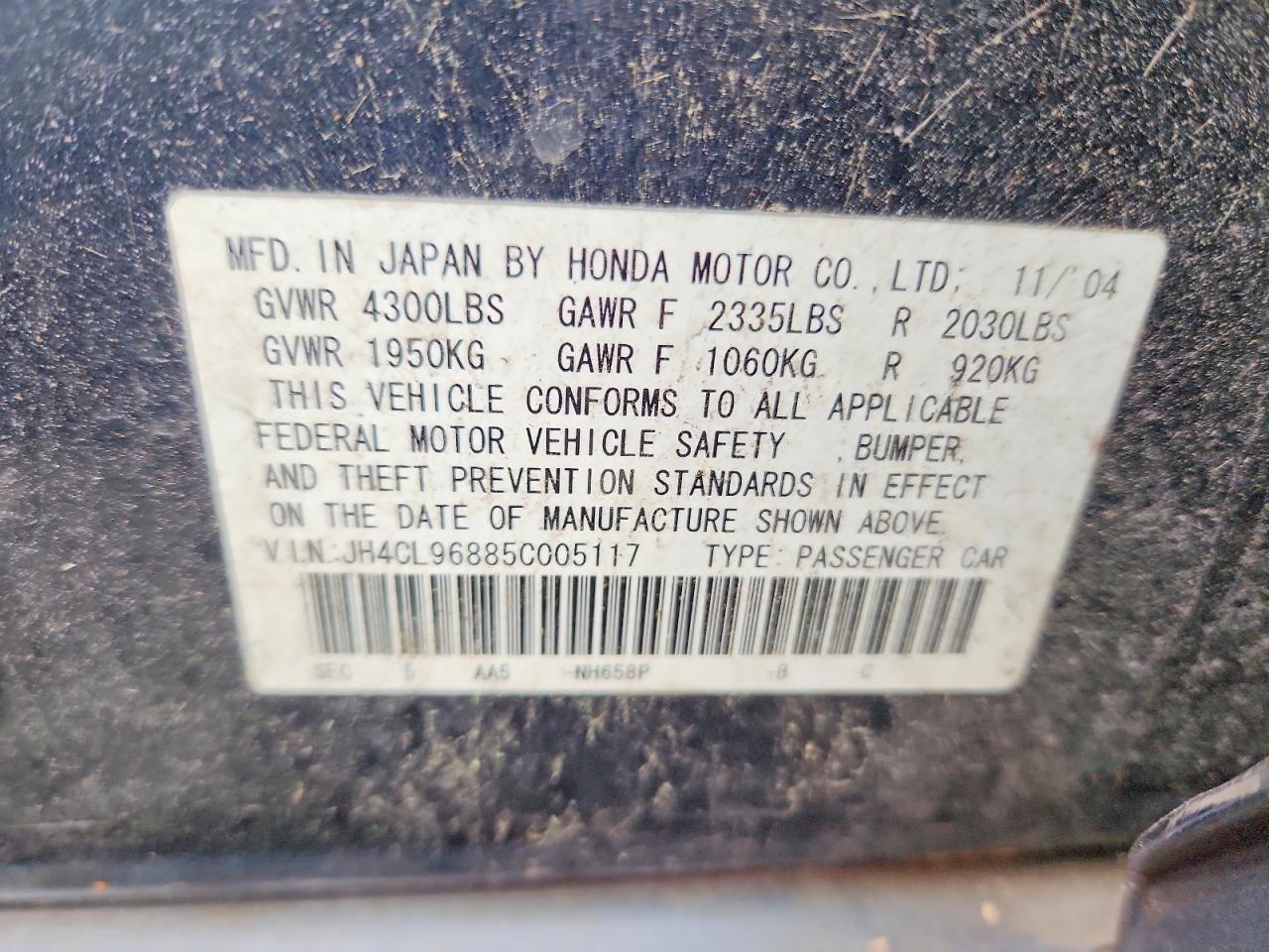 2005 ACURA TSX