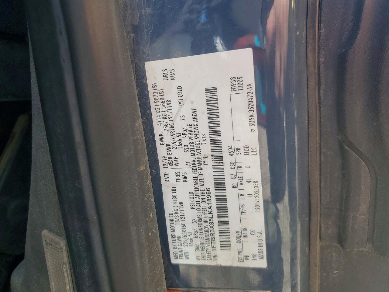 2020 FORD TRANSIT
