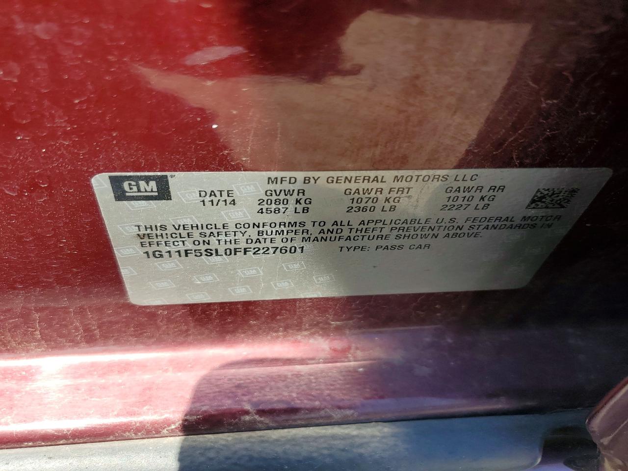 2015 CHEVROLET MALIBU