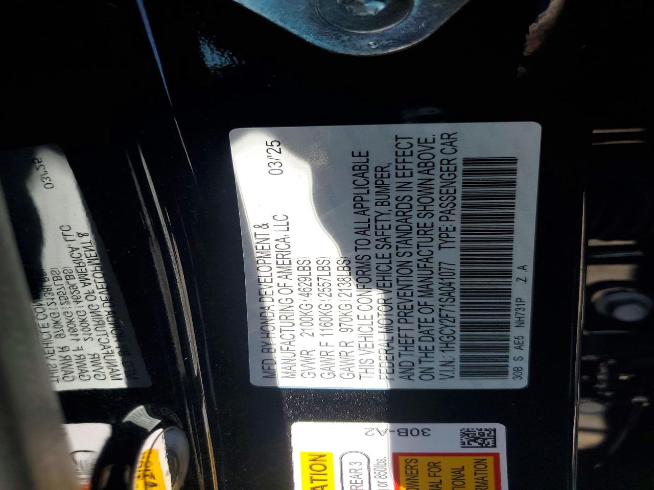 2025 HONDA ACCORD