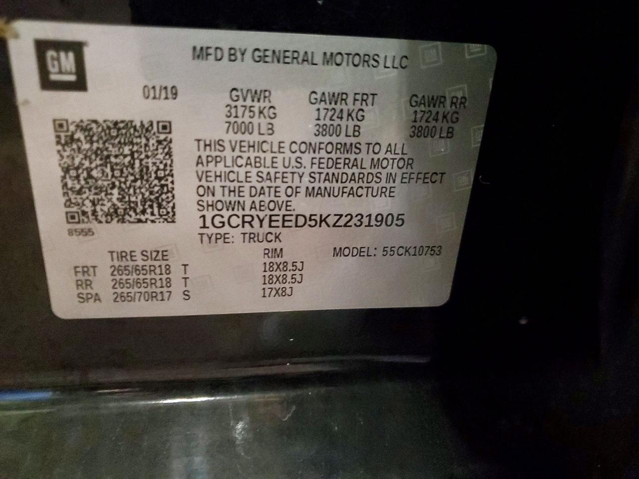 2019 CHEVROLET SILVERADO