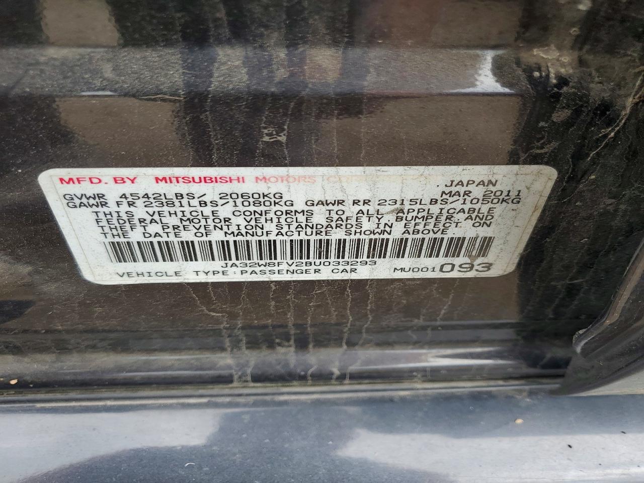 2011 MITSUBISHI EVO