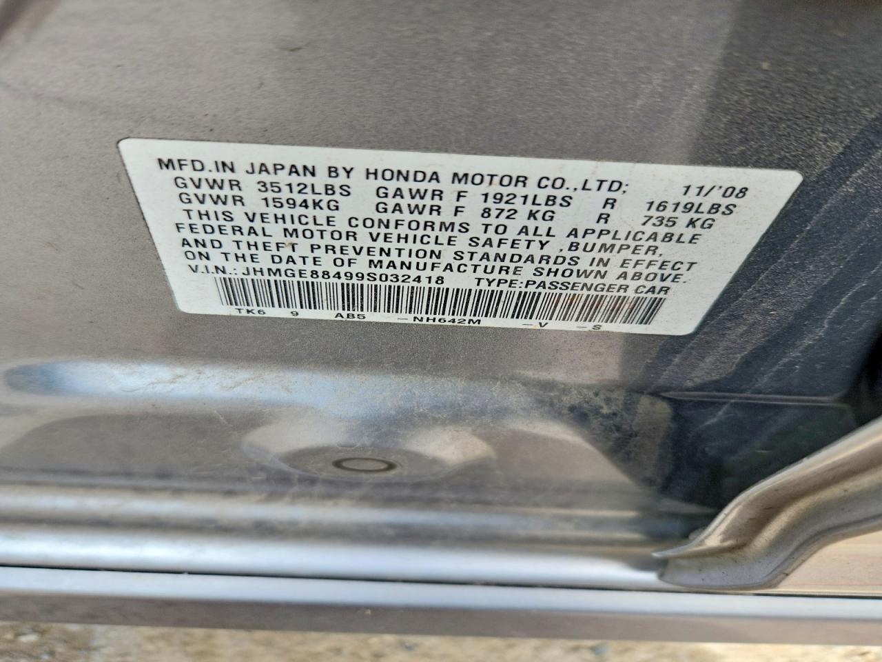 2009 HONDA FIT