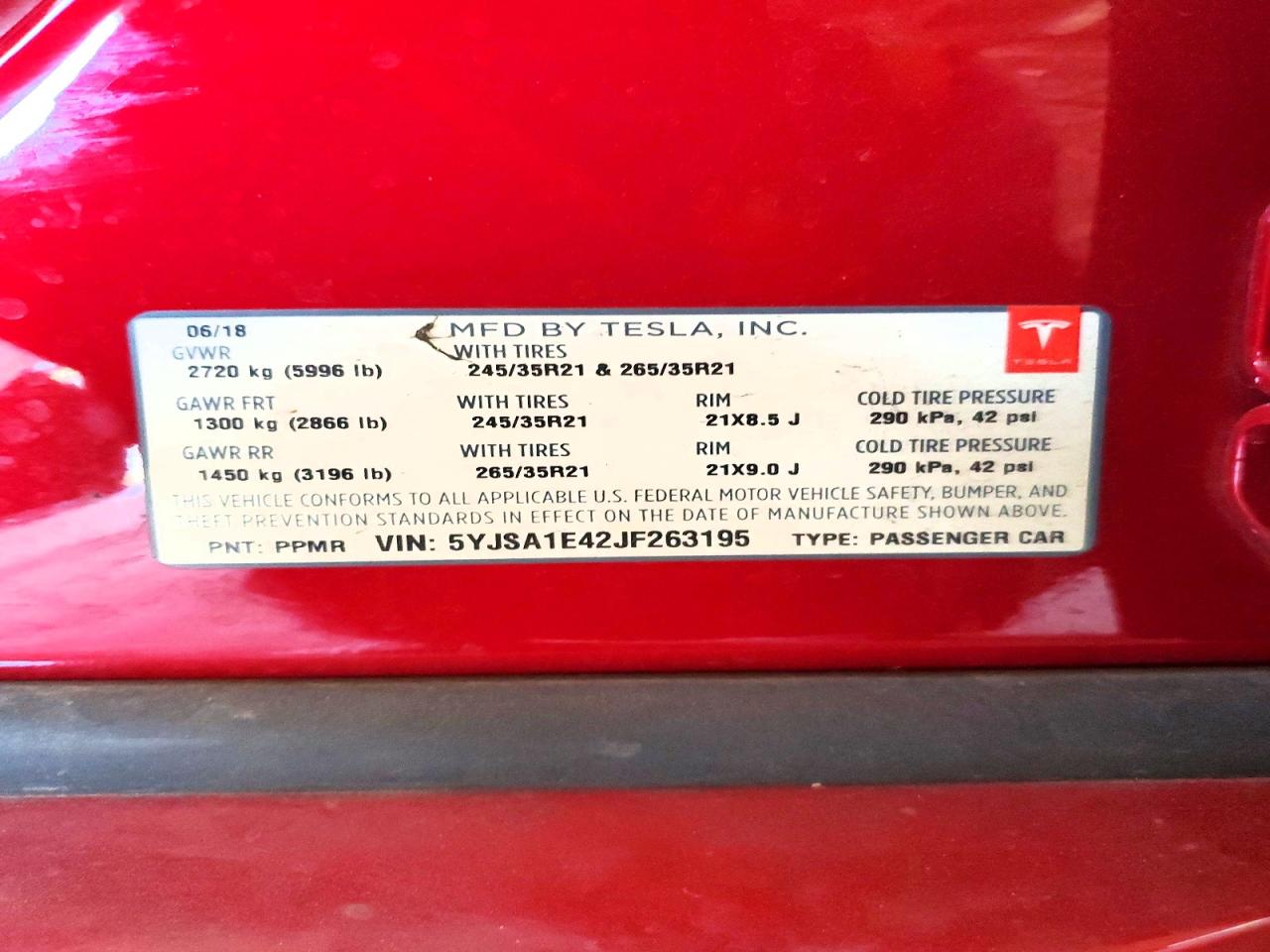 2018 TESLA MODEL S