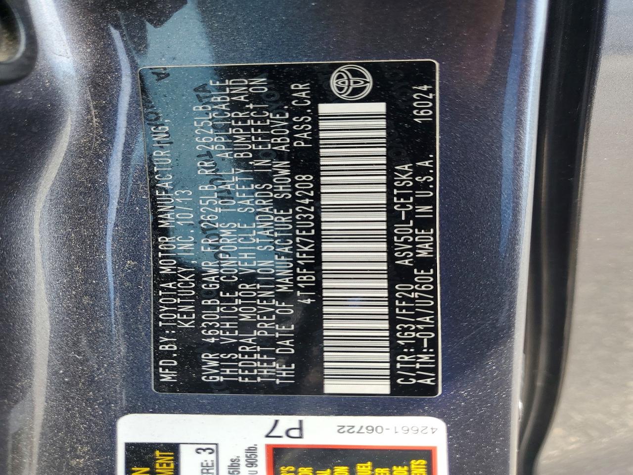 2014 TOYOTA CAMRY