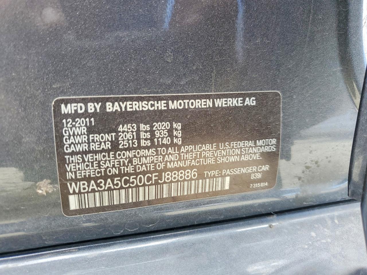 2012 BMW 3 SERIES