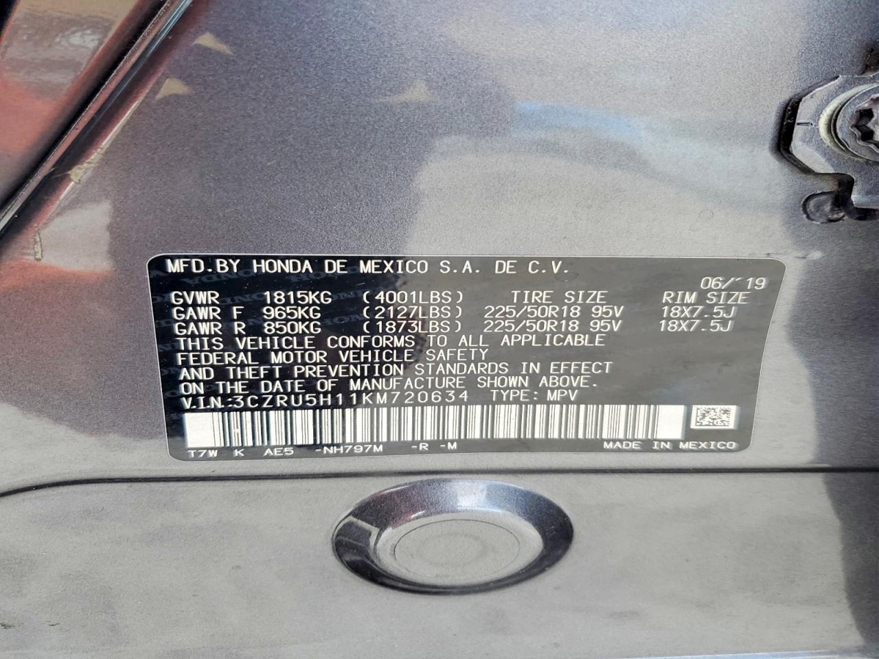 2019 HONDA HR-V