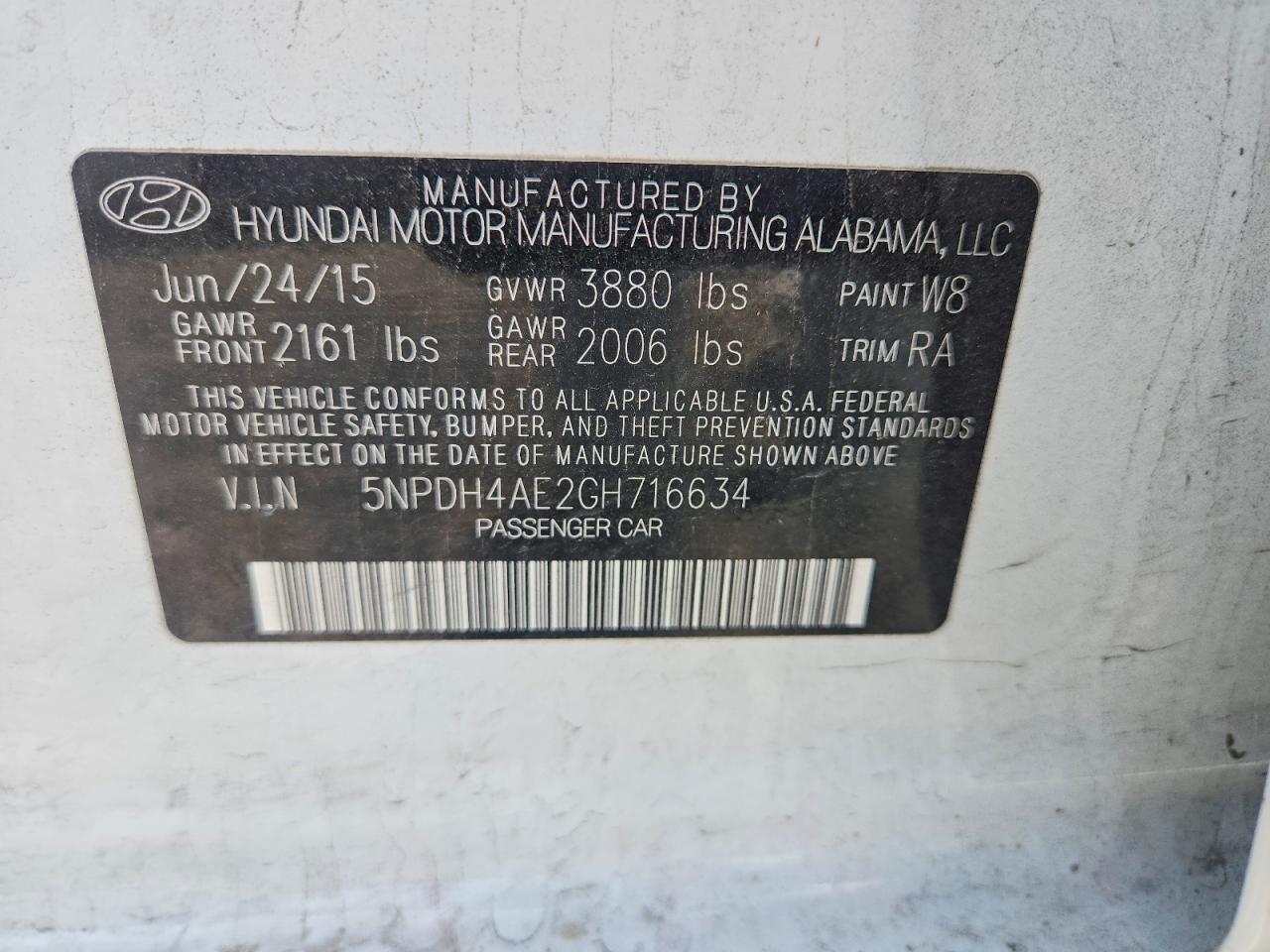 2016 HYUNDAI ELANTRA