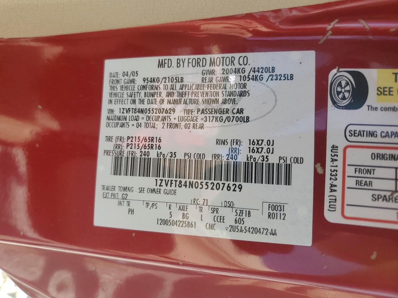 2005 FORD MUSTANG