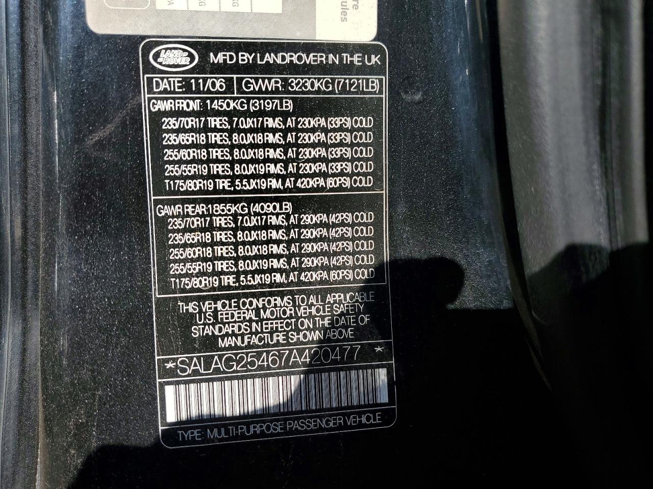 2007 LAND ROVER LR3