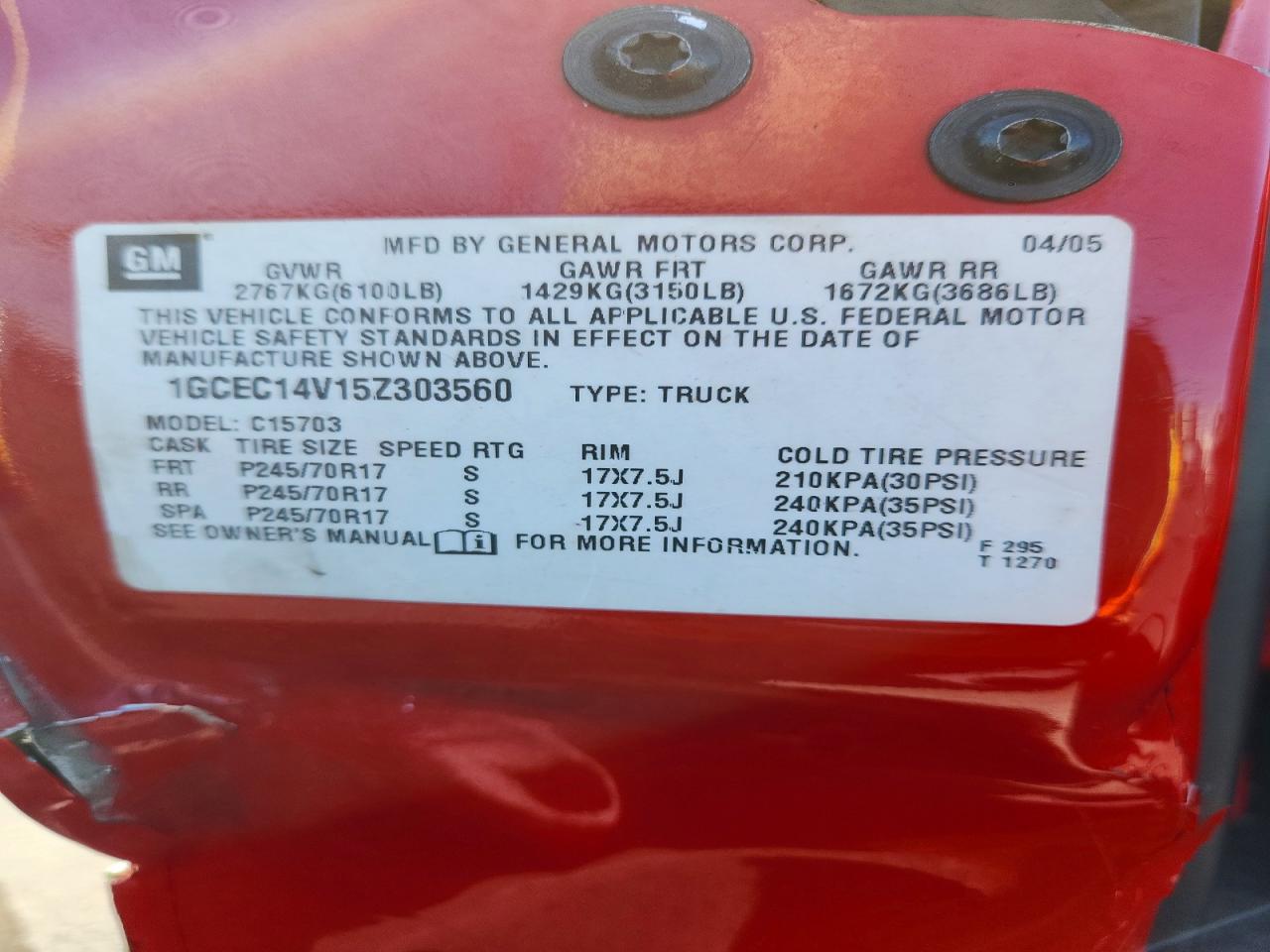 2005 CHEVROLET SILVERADO