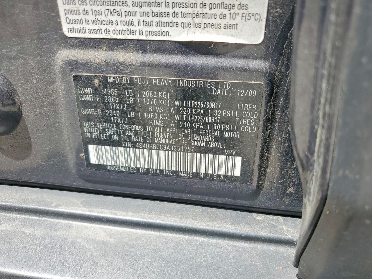 2010 SUBARU OUTBACK