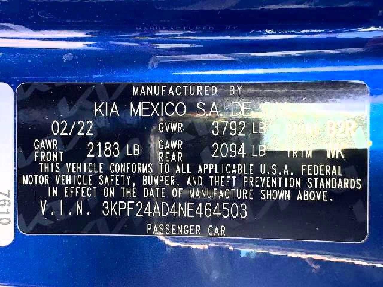 2022 KIA FORTE
