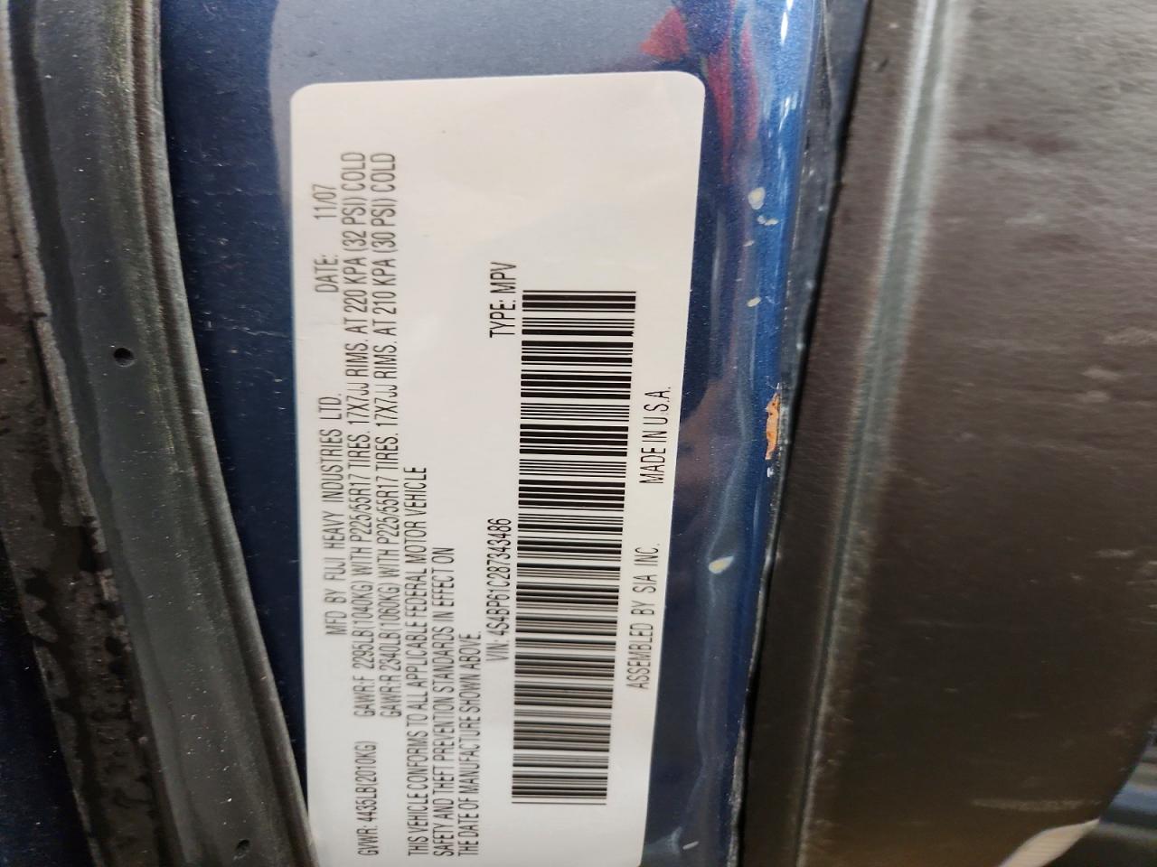 2008 SUBARU OUTBACK
