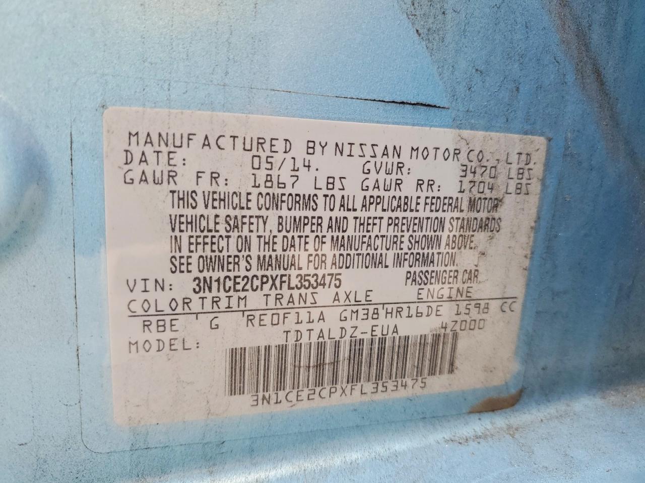 2015 NISSAN VERSA